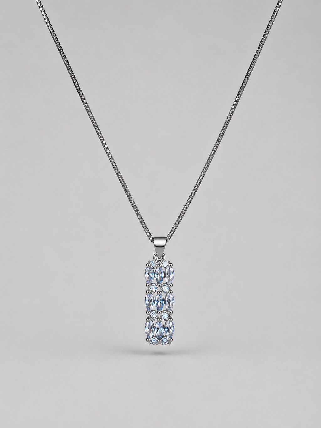 SEELE elegant marquise crystal pendant necklace with vertical pendant design