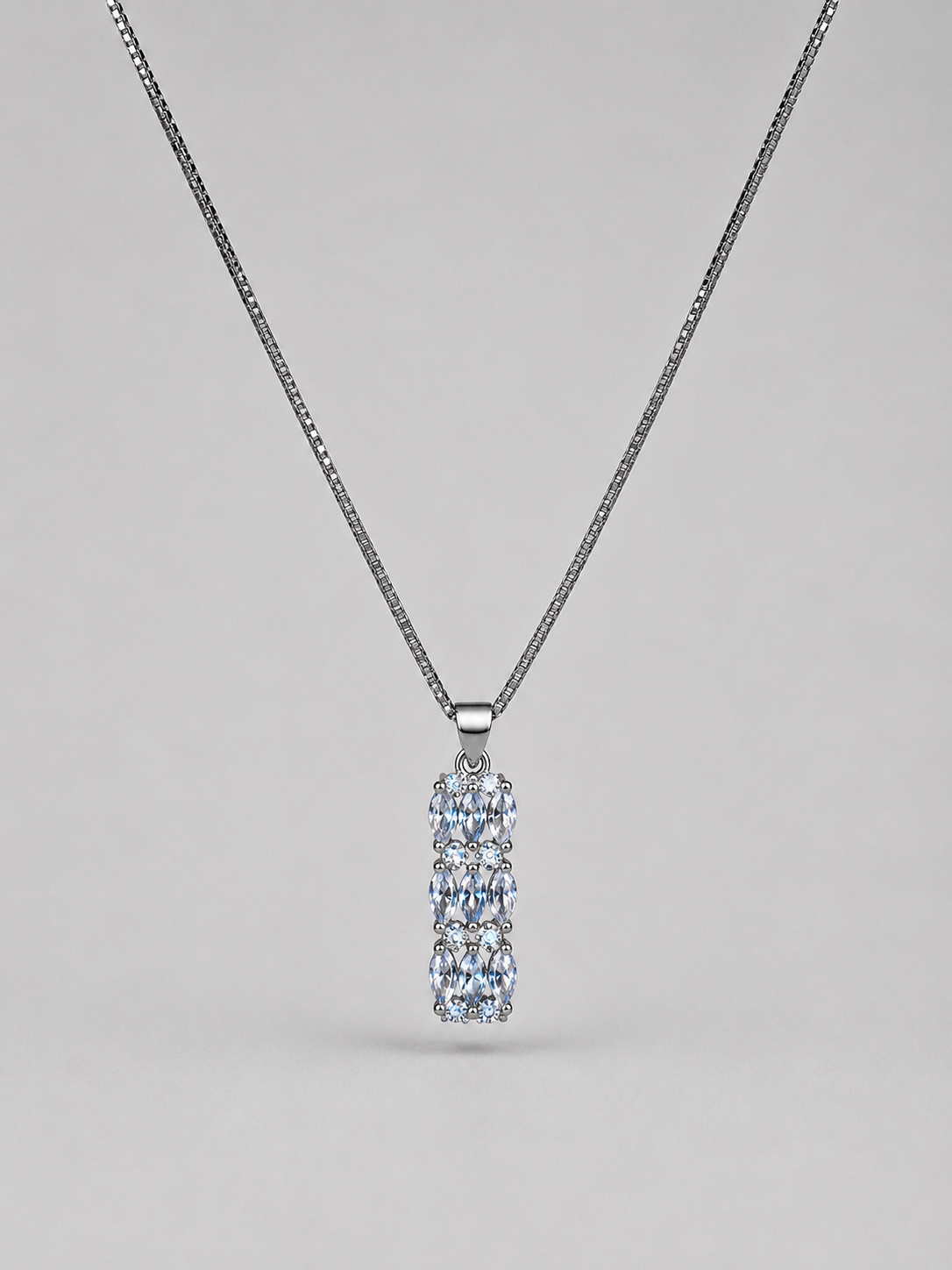 SEELE elegant marquise crystal pendant necklace with vertical pendant design