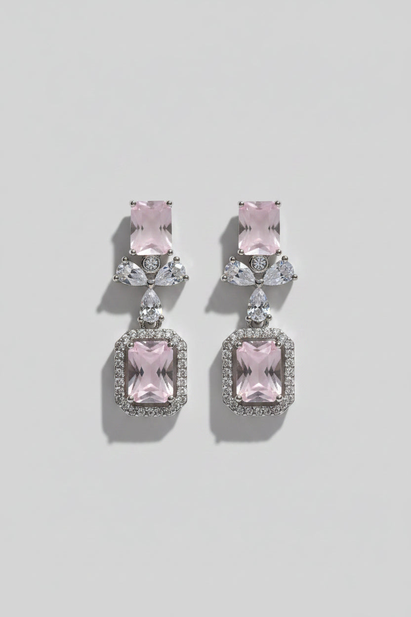 SEELE Pink Stone Drop Earrings