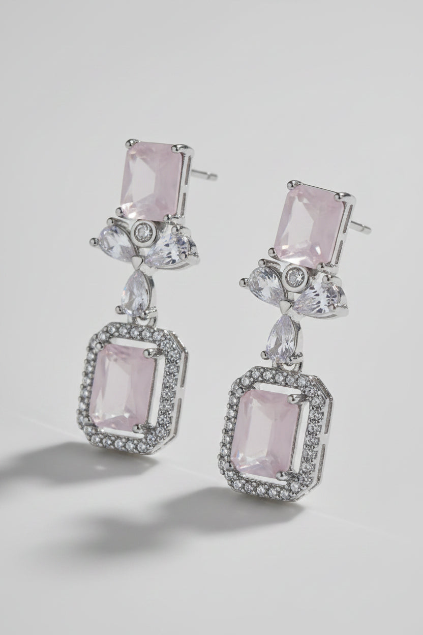SEELE Pink Stone Drop Earrings