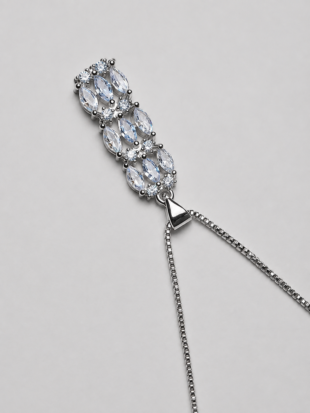 SEELE elegant marquise crystal pendant necklace with vertical pendant design