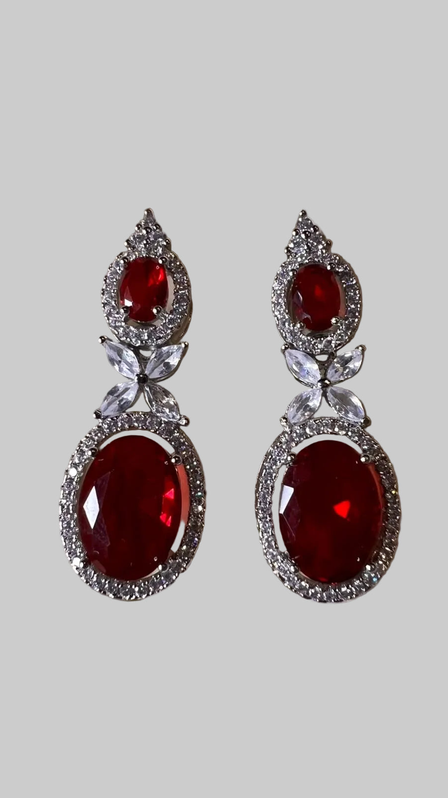 SEELE Crimson Halo Drop Earrings